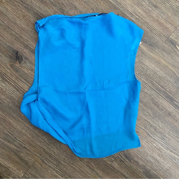 Supriya Lele Twist Blue Asymmetrical Tank Top Medium M - Picture 6 of 8